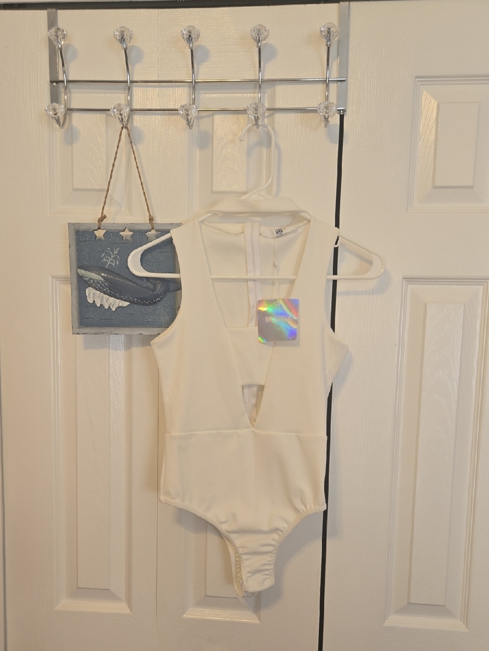 Missguided White Plunge V-Neck Bodysuit